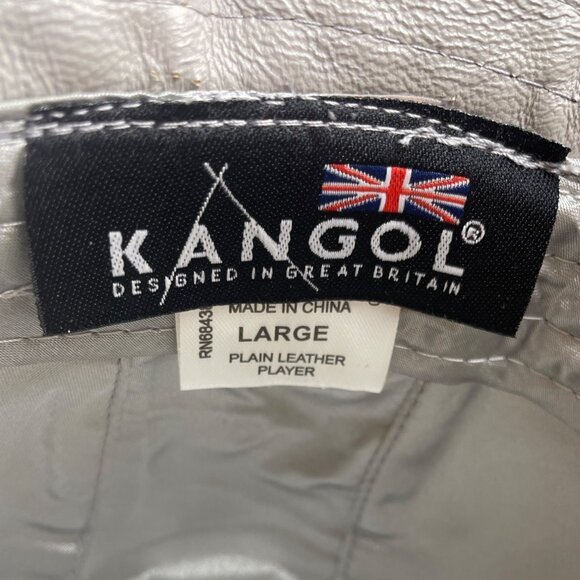 Vintage Kangol Unisex Gray Leather Fedora Hat Sz L -  17in Head Cirunmference - Picture 10 of 13